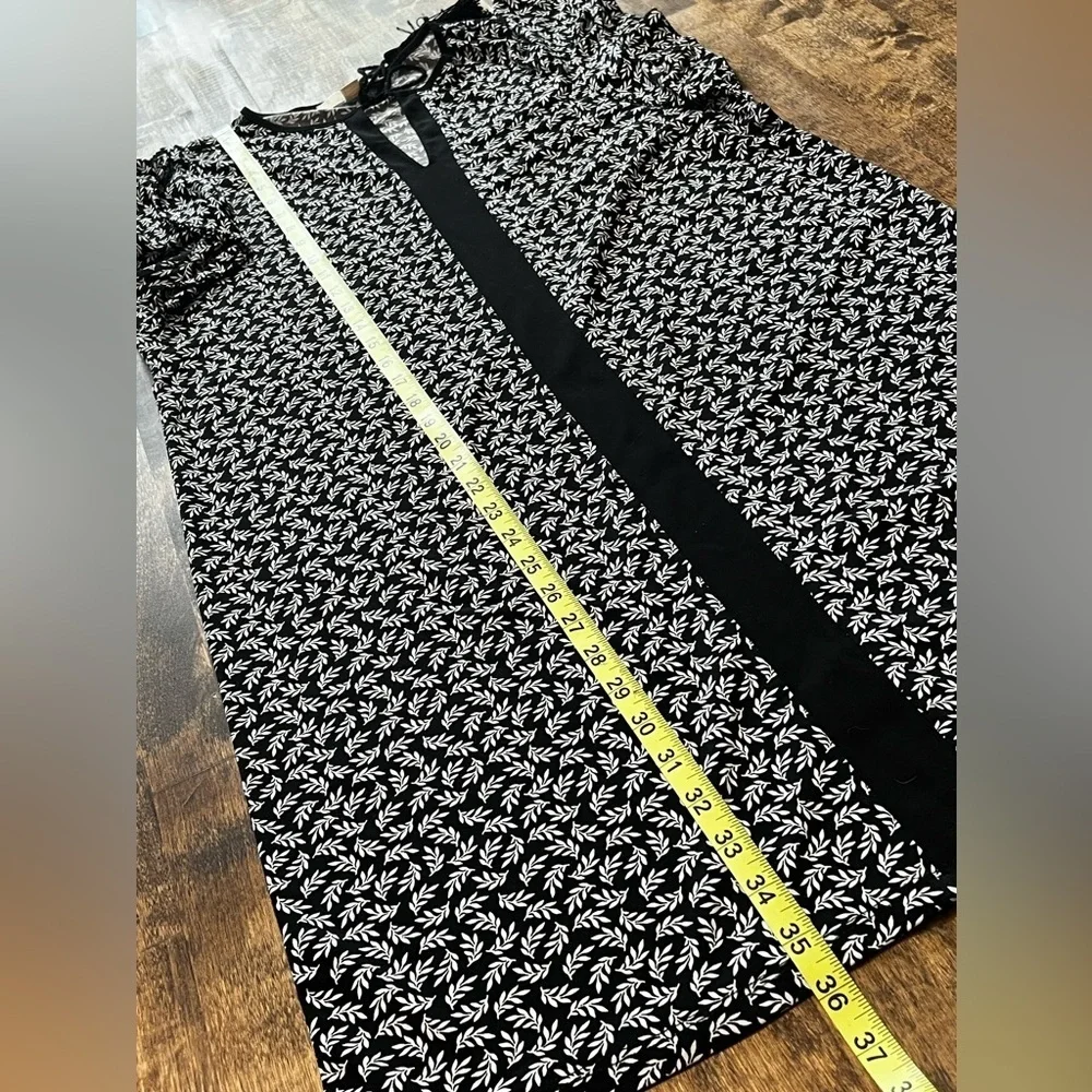 MICHAEL KORS Black & White Print Stretch Dress Size Medium